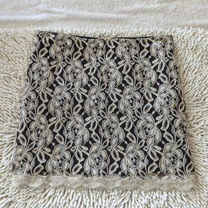 Forever 21 brown with beige lace skirt  SZ L